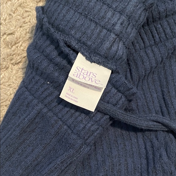 Stars Above Blue Ribbed Lounge Pants - Picture 2 of 2